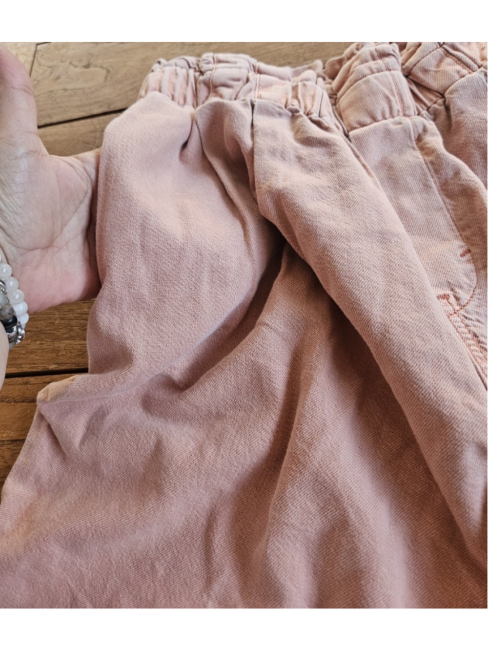 Pilcro Anthropologie High-Rise Cropped Paperbag Wide-Leg Twill Pants Pink Size S - Picture 6 of 7